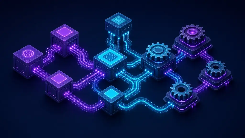 Flujo de automatización con módulos conectados
